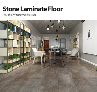 Stone surface 12.3MM V-Groove wooden laminate flooring